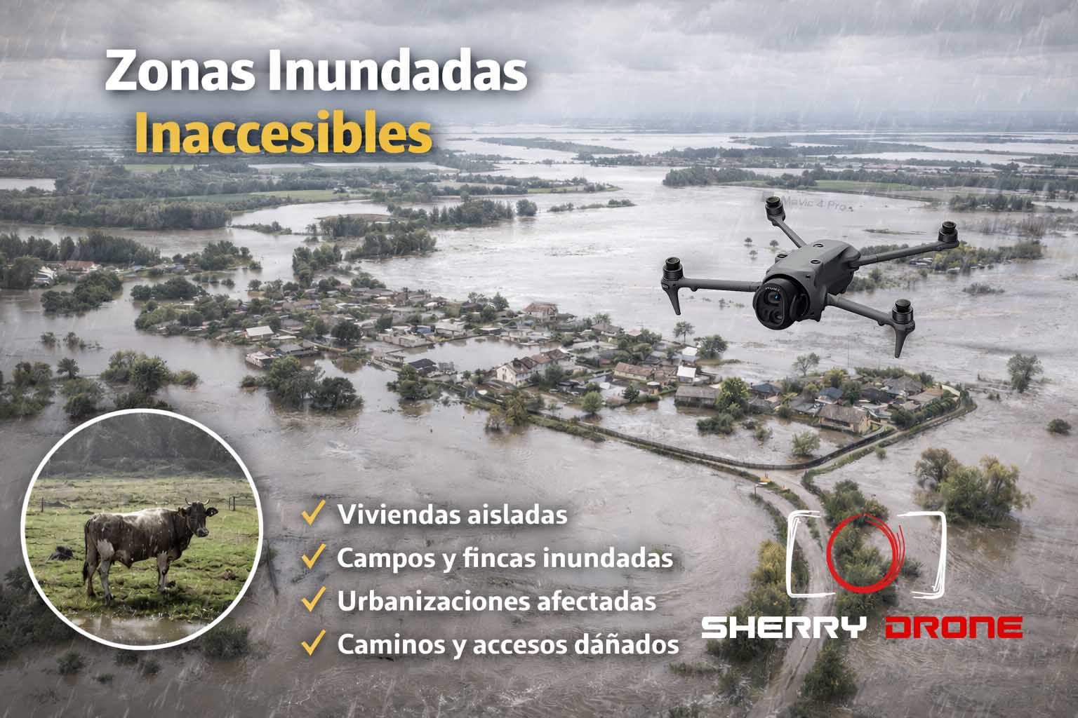 Evaluación de zonas inundadas inaccesibles con drone